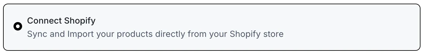 Connect Shopify. Sync and Import your products directly from your Shopify store