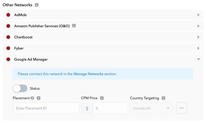 Default Waterfall: Other Networks